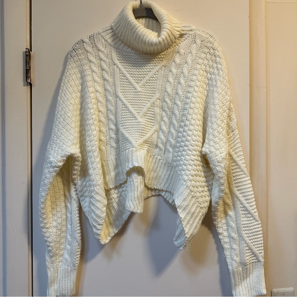 Cropped turtleneck sweater